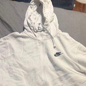 Nike Classic White Zip-Up Hoodie